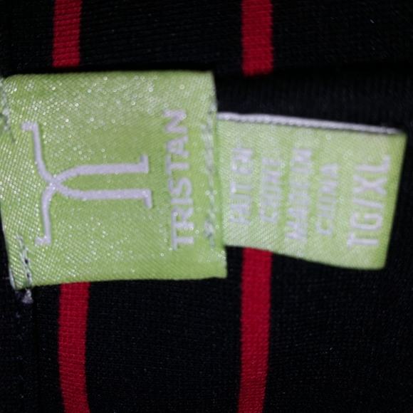 Tristan short long sleeved black spring summer jacket red striped - Picture 3 of 4